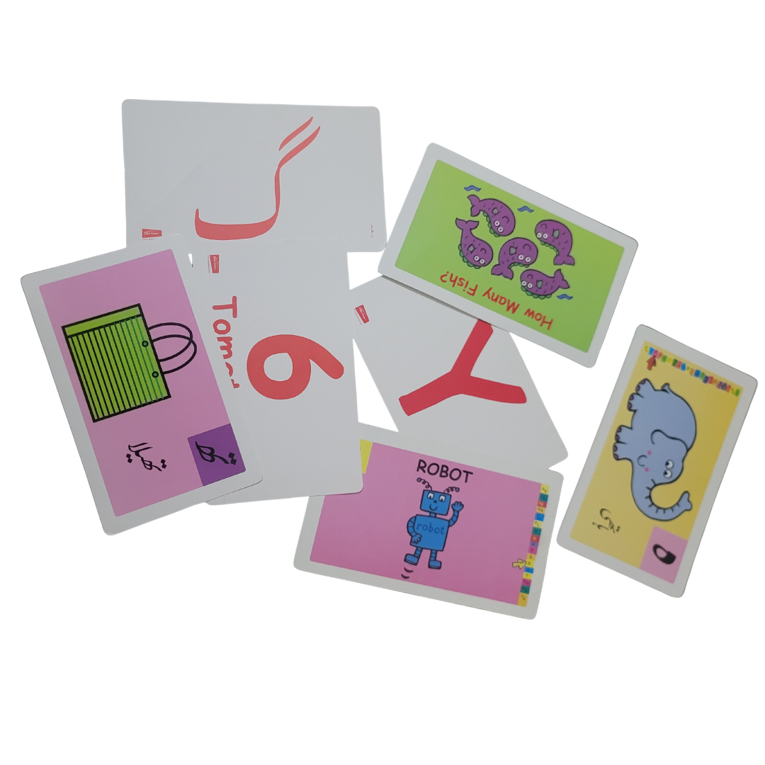 3 in 1 Flash Cards - ABC, 123 & Urdu (Large Size, 94 Cards)