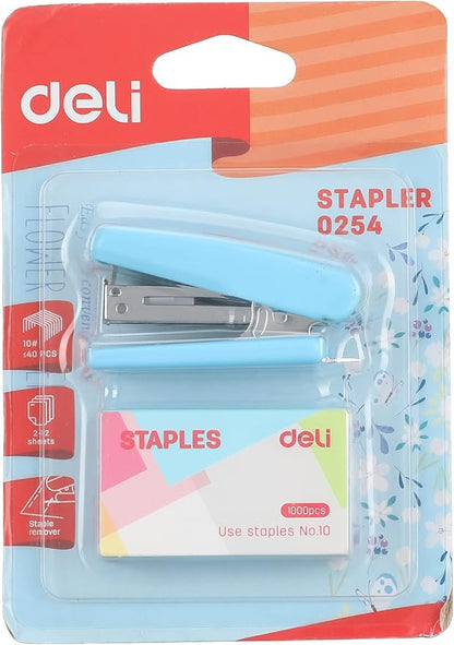 Deli Mini Stapler 0254 - Compact Stapler with Staple Remover
