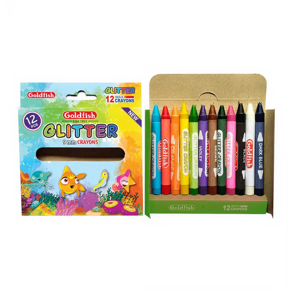 Goldfish 12 Glitter Crayon - Image 4