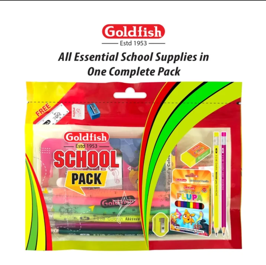 Goldfish School Pack - Complete Essential Stationery Kit for Students