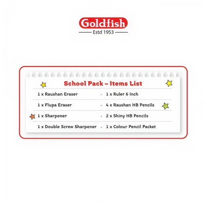 Goldfish School Pack - Complete Essential Stationery Kit for Students