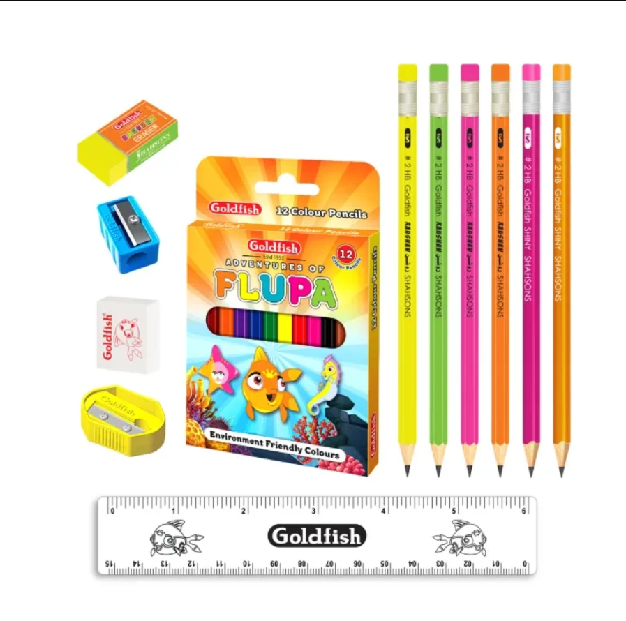 Goldfish School Pack - Complete Essential Stationery Kit for Students